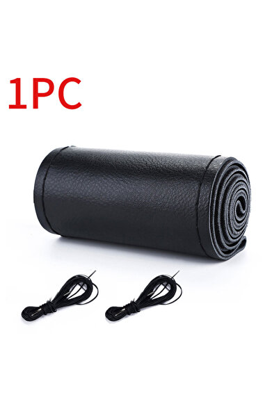 Choice Style 1 Black SEAMETAL Genuine Leather Steering Wheel Cover For Car Br...