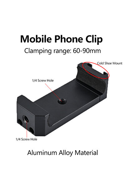 Choice Metal Phone Clip Universal Phone Clip Holder with Cold Shoe for GoPro ...