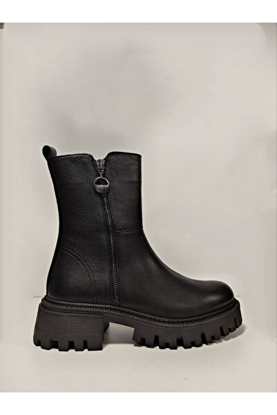 Castle Black Yldz-23782-1 Genuine Leather Women's Boots Black