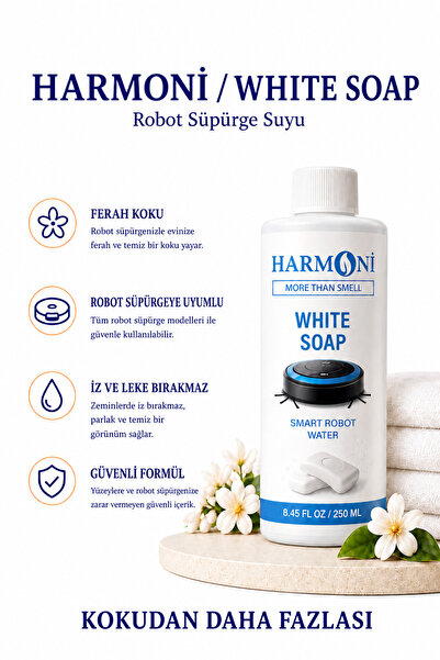 HARMONİ Beyaz Sabun Akıllı Robot Süpürge Suyu,sprey Mop Suyu,robot Süpürge De...