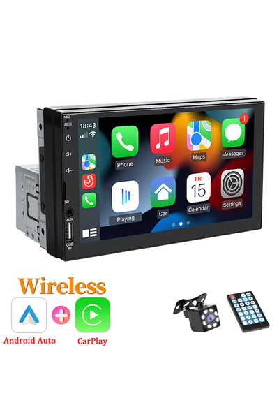 Choice With 8 LED Camera Hippcron 7" 1Din Car Radio Wireless CarPlay Android ...