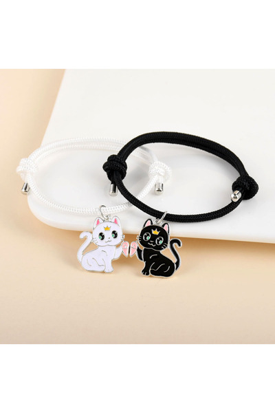 Choice black white 2Pcs/ Set Cartoon Animal Multicolour Cat Best Friend Brace...