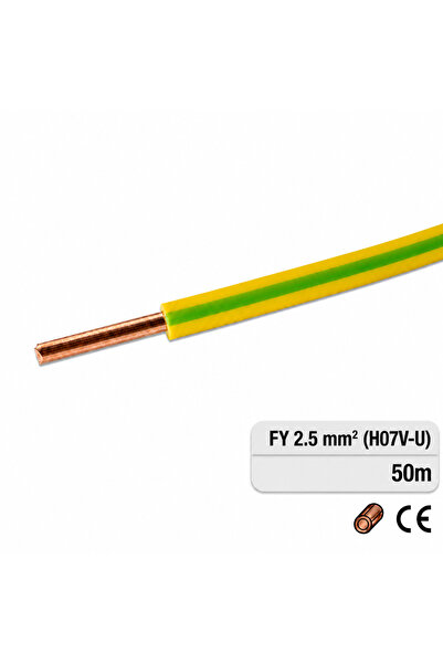RCB Electro Cablu electric rigid FY 2.5 mm² (H07V-U), Rola 50 m, Culoare Verd...