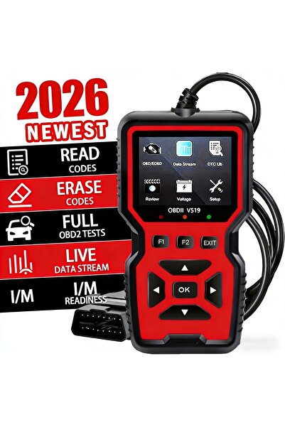 Choice ماسح ضوئي احترافي للسيارات طراز Red V519 يعمل بتقنية OBD2 - أداة تشخيص...