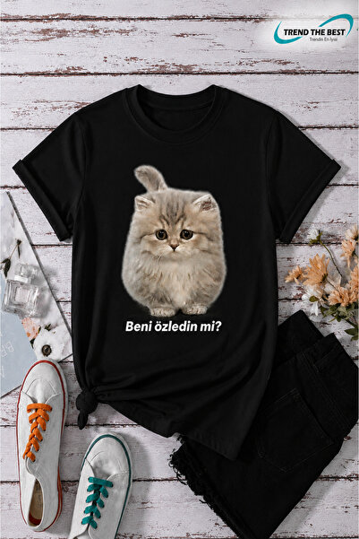TREND THE BEST Trendin En İyisi Summer I Miss You Written Cat Printed Unisex ...