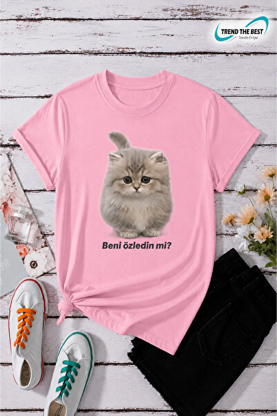 TREND THE BEST Trendin En İyisi تي شيرت صيفي مطبوع عليه عبارة Do You Miss Me ...