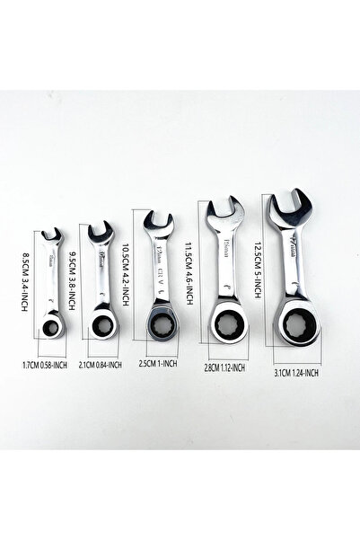 Choice4 10mm Short Handle Adjustable Head Ratchet Wrench Mini Fast Ratchet Wr...