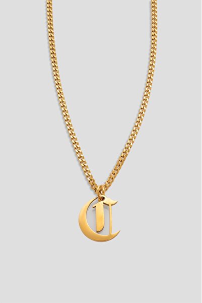 UKHWD SUPPLY Gothic Letter C Necklace - 316L Steel Ka1102Al