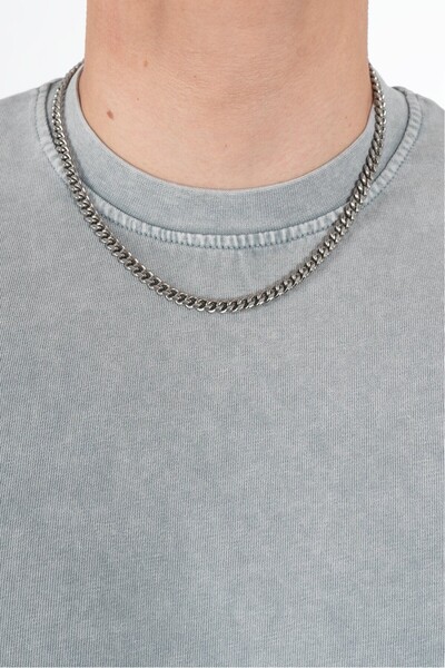 UKHWD SUPPLY 6mm X 50cm Vintage Steel Chain Necklace KA1172GM