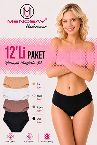 MENOSAY 12'li paket düz bato külot