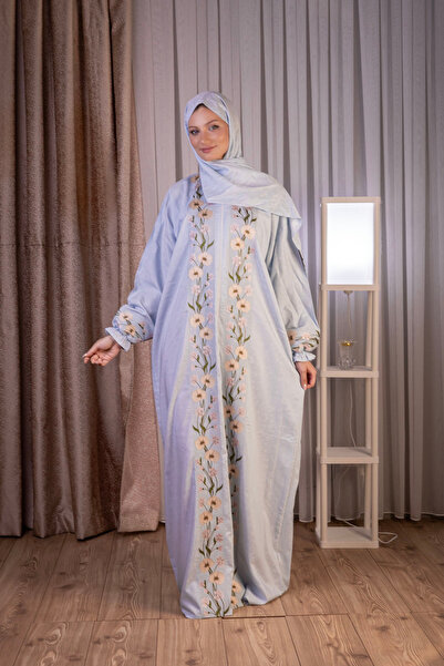 tulteks Çiçekli Namaz Elbisesi Pamuklu Fermuarlı Pratik Namazlık Kıyafet