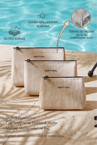 Ocean Home Textile 3 Pieces Thermal Lined Water Repellent Stain Resistant Jut...