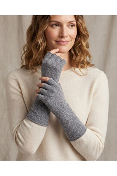 Fonem Women's Beren Gloves Beige Fo 5523 Anthracite Angora and Viscose Conten...