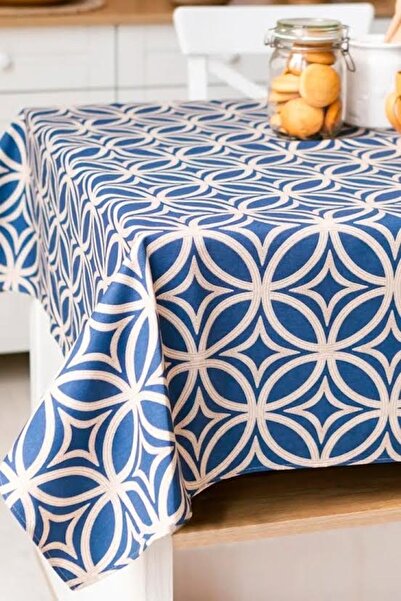 Rona Home Navy Blue Floral Geometric Stain Resistant Quality Premium Fabric K...