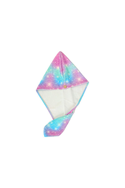 Choice Pink fish scale 1pc Geometric Hair Towel for Children, Absorbent and Q...