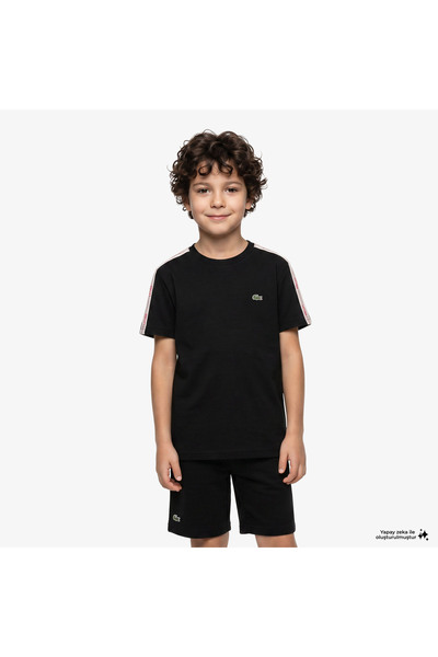 Lacoste Çocuk Bisiklet Yaka Siyah T-Shirt