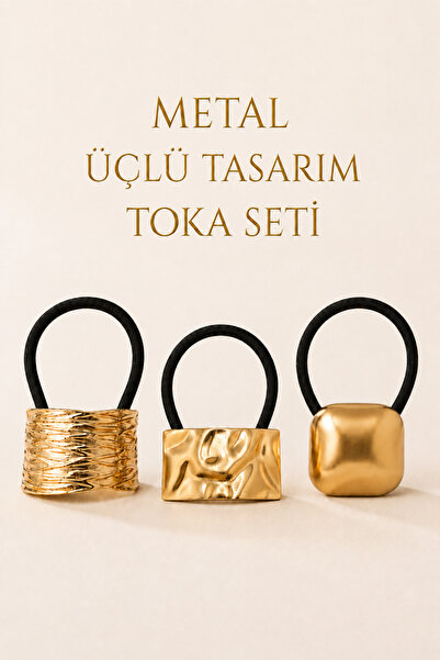 ÖZÇTAKI Luxury Women's Metal 3-Piece Hairpin Set – Stylish Design Hair Clips ...