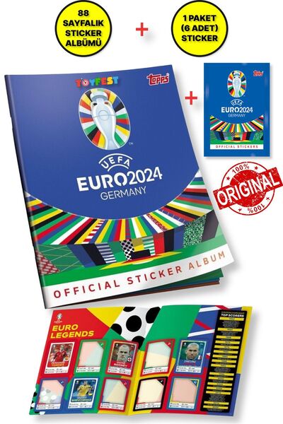 TOYFEST Topps EURO 2024 Sticker Albümü – 88 Sayfa - Koleksiyon Başlasın!