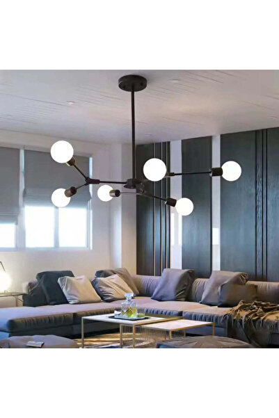 OEM Lustra Architek Hexa, 6 x E27, Negru, Metal