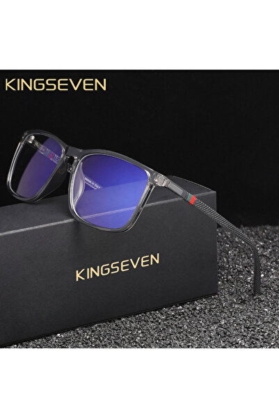 Choice1 Transparent Grey 45 KINGSEVEN Blue Light Filter Transparent Glasses M...