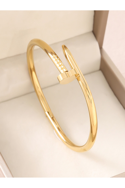 Choice 58-60mm C 1pc 18K Gold Plated Stainless Steel Stackable Bracelet With ...