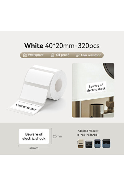 Choice White 4020 Niimbot Thermal Label 20-50mm Width Round/White/Color Adhes...