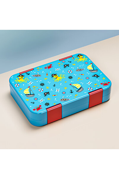 Choice 1100ml 1 6grid blue print 37oz Adorable Cartoon Printed Bento Box Micr...