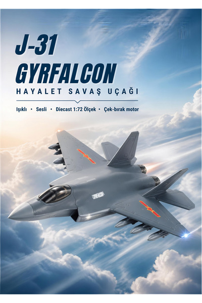 KentOyuncaK Göklerin Hakimi: J-31 Hayalet Savaş Uçağı - Işıklı Sesli 1:72 Ölç...