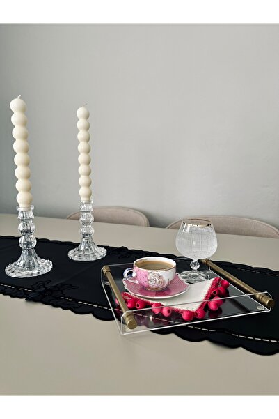 Tanrıkulu Design Düz Boru Kulp Pleksi Sunum Tepsi/ Kahve-Çay- Söz- Nişan Sunu...