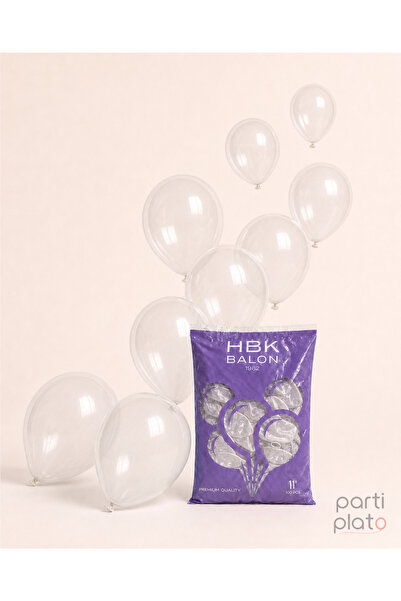 HBK Balon Pastel 11" Balon Hbk Transparent 100Pcs