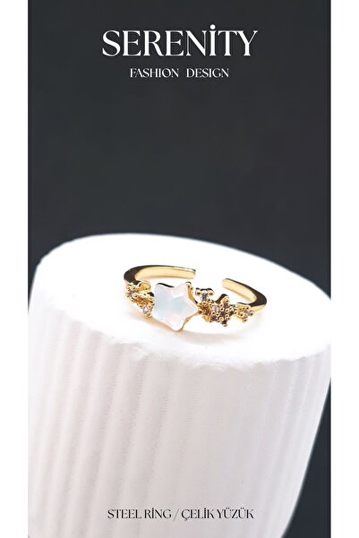 Serenity Zircon Stone Minimalist Steel Plated Ring