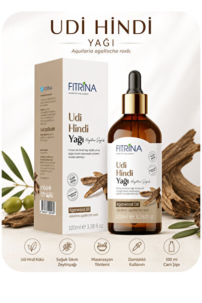 FITRİNA Udi Hindi Yağı 100 ml | Soğuk Sıkım Zeytinyağı ile Maserasyon | Amber...