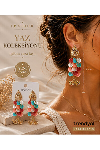 Up Atelier Summer Collection Beach Fashion Colorful Sequin Fish Model Earrings