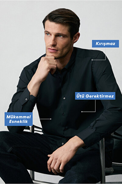 Kiğılı Uzun Kol Regular Fit Klasik Yaka Pamuklu Non Iron Ütü Gerektirmeyen Gö...