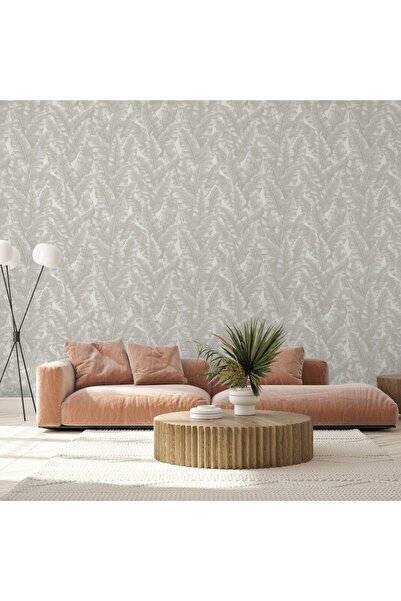 Adawall Vera 1507-1 Soft Beyaz Yaprak Desenli Duvar Kağıdı 16,5 M2