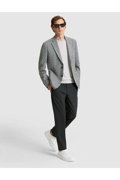 Pierre Cardin Anthracite Slim Fit Fabric Trousers 50313399-Vr006