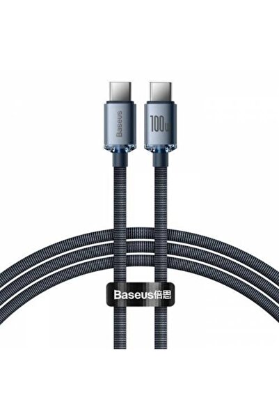 Baseus 2mt Led Işıklı Örgülü 100w Type-c To Type-c Hızlı Şarj Kablosu Samsung...
