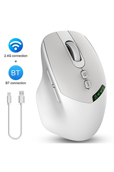 Choice White 2026 Noiseless Dual Mode Wireless Mouse Bluetooth 2.4G Silent Cl...