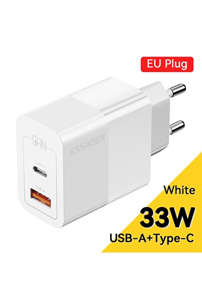 essager EU White USB C Charger 33W GaN Type C PD Fast Charging For iPhone 14 ...