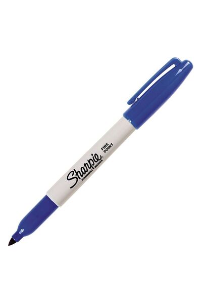 Sharpie Permanent Marker Pen Fine Round Tip Blue 0810950 (Pack of 12)