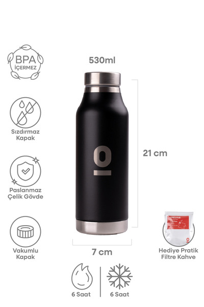 Espressolab Stainless Steel Black Steel Flask 530 ml No:85