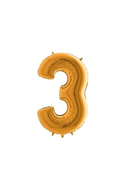 EventPartyStore 3 number foil balloon gold 40 inch 100cm