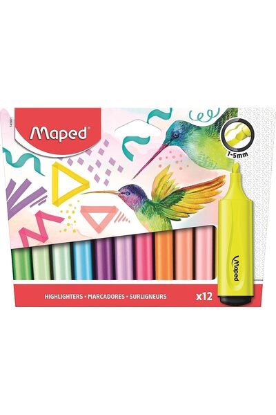 Maped Pastel Highlighter - 12 Color Blister 740901
