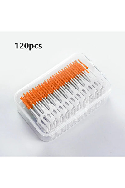 Choice3 C623-orange 120pcs 40/120pcs Interdental Brush Food Grade Silicone Cl...