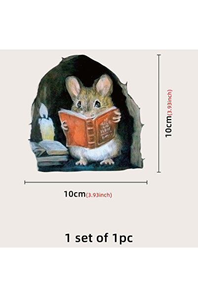 Choice YM-3DLSD-006-OT 1PC ملصق ثقب الماوس بتأثير ثلاثي الأبعاد قراءة فرع مزه...