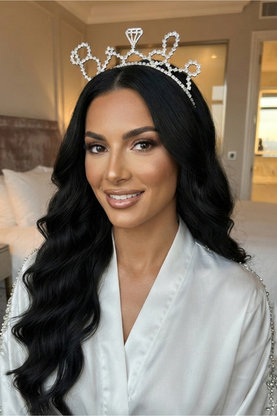 Happyline Bride after Party Tiara Diamond Detailed Bridal Tiara