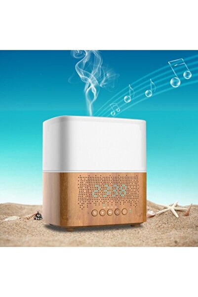 LittleDomi Difuzor aromaterapie, ultrasonic, cu ceas si bluetooth,300ml, umid...