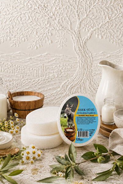 Dermolive Donkey Milk Sponge Herbal Bath Soap 120 G, Hand, Face and Body - 1 Piece