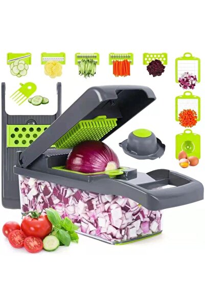 Generic Vegetable Chopper & Mandoline Slicer with Stainless Steel Blades, Mul...