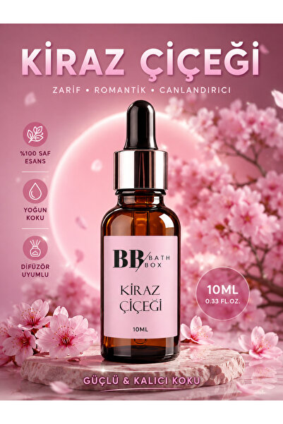 bath box Kiraz Çiçeği Esansiyel Uçucu Yağ Buhurdanlık Yağı Difüzör Esansı Oda...
